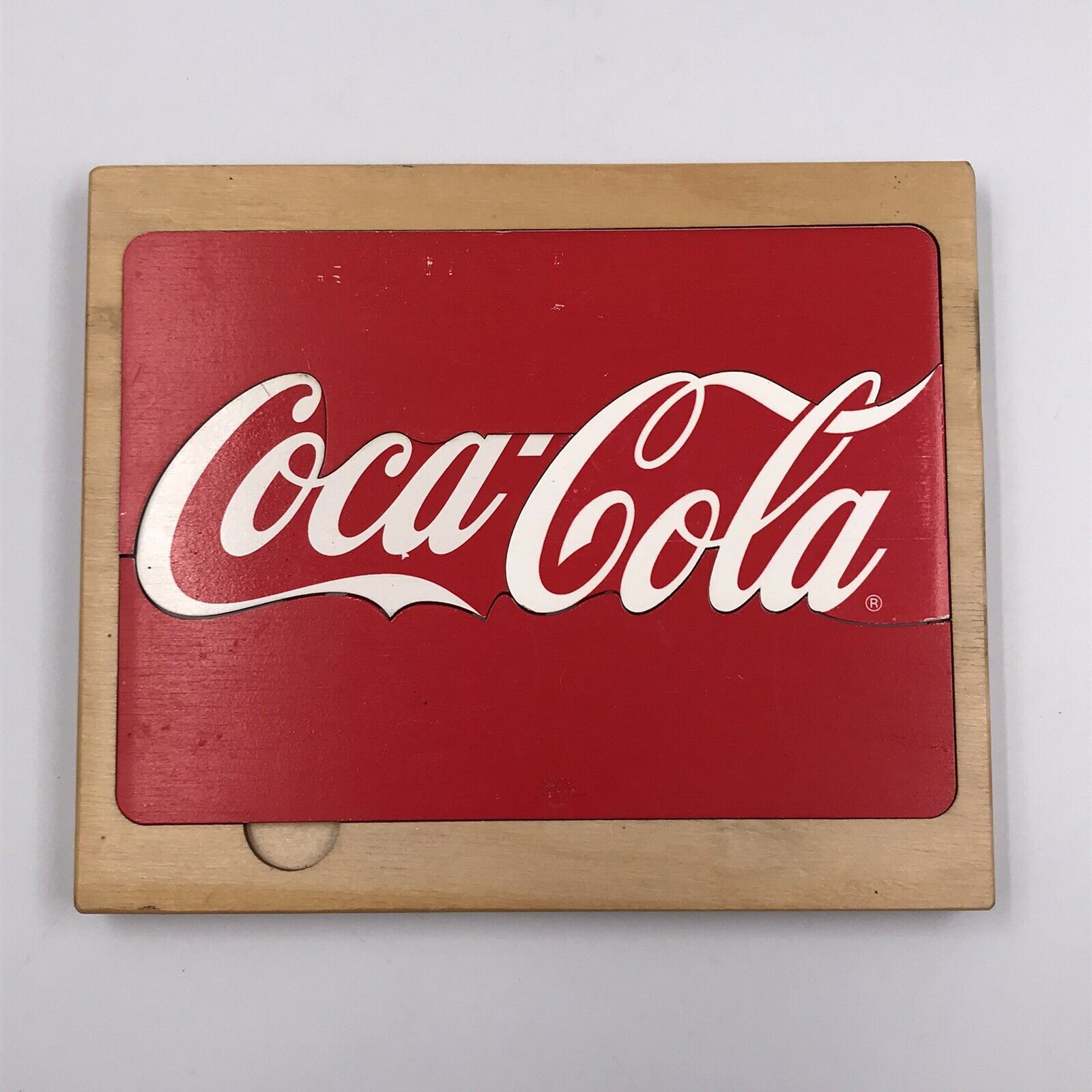 Vintage Children's Wooden Coca Cola Puzzle 4 in 1 Multi Tier 13-Piece Puzzle
