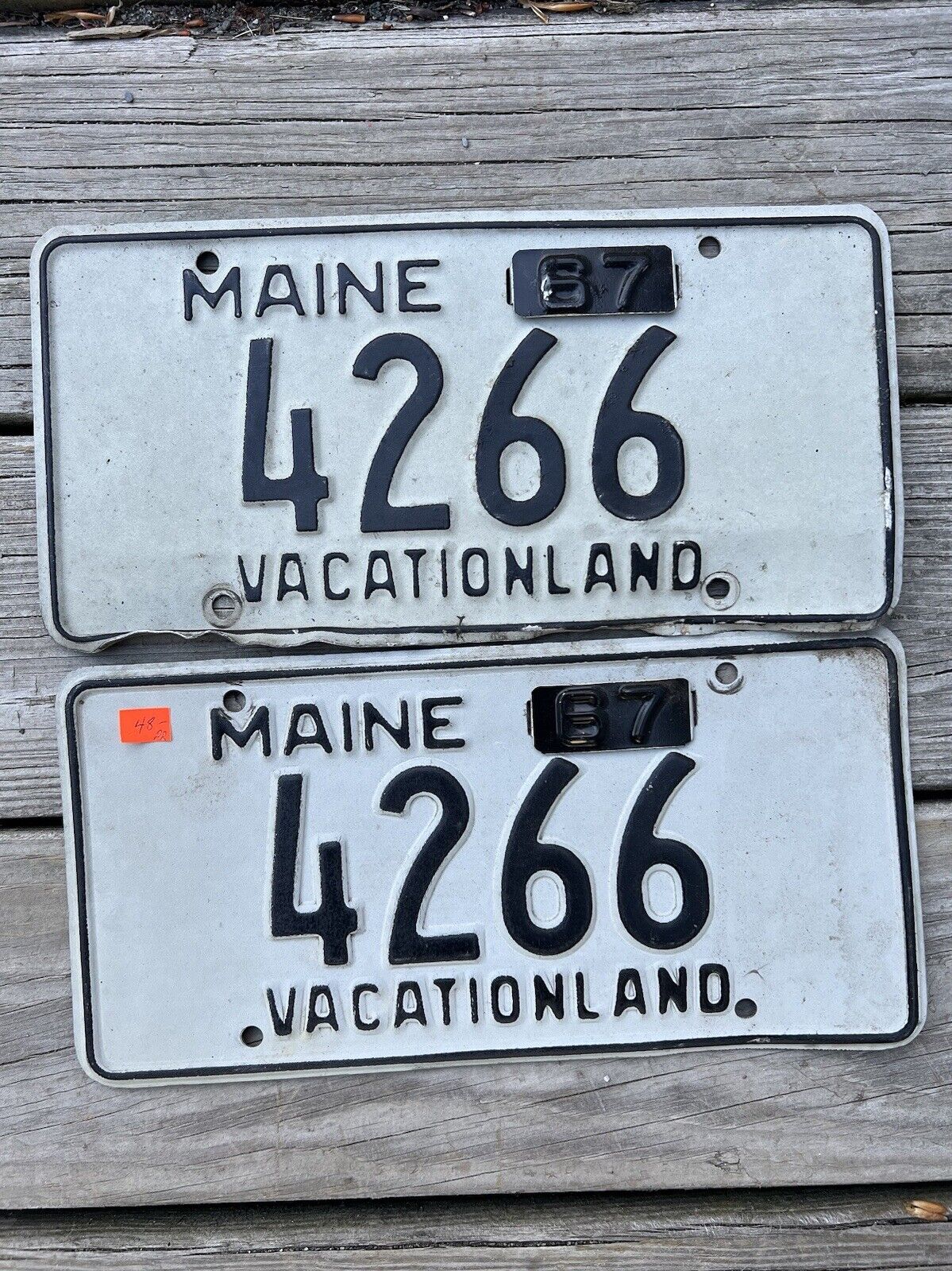 Maine Pair Of  1967  License Plates #4266 LOW NUMBER