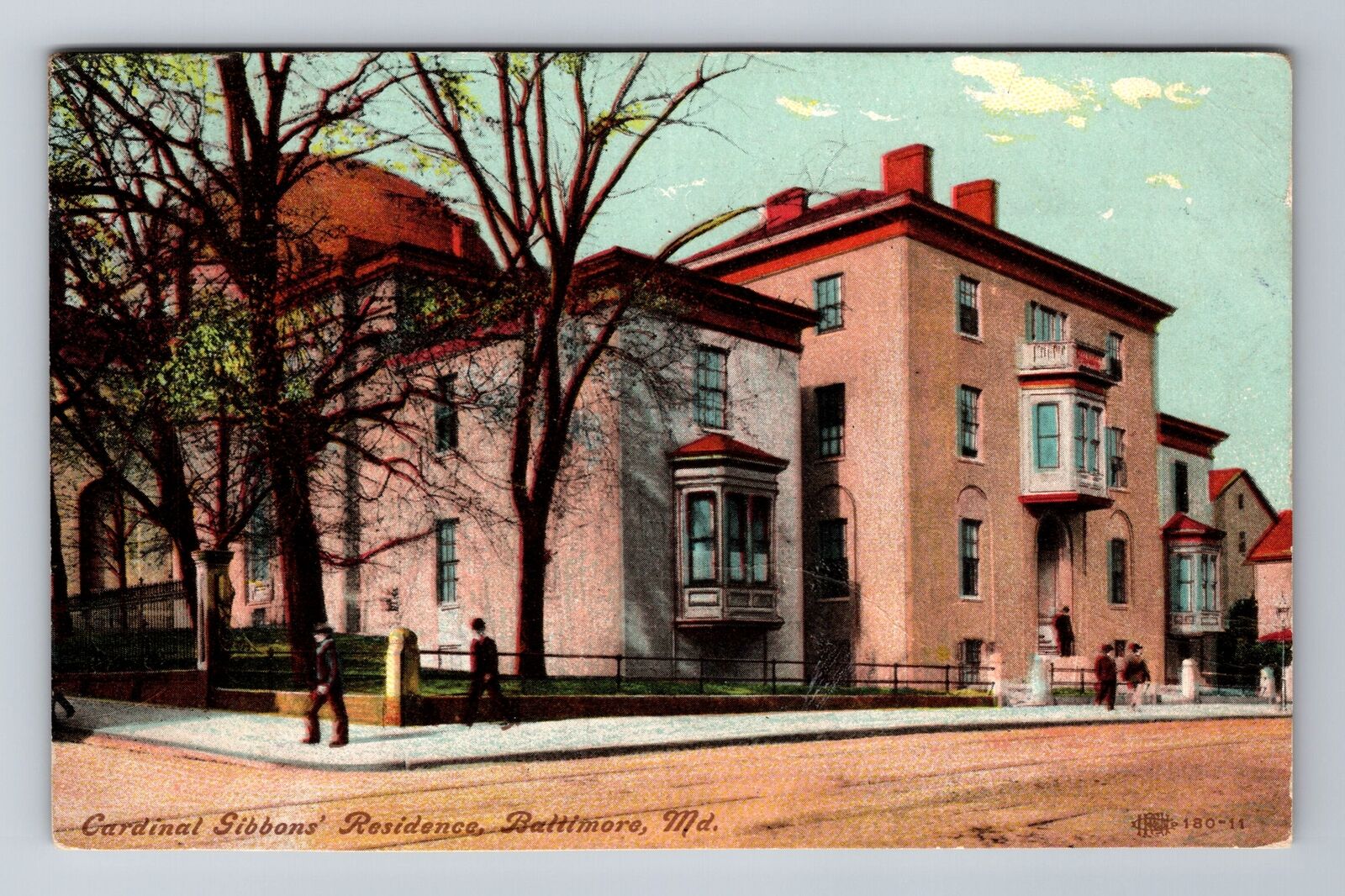 Baltimore MD-Maryland, Cardinal Gibbons Residence, Vintage c1910 Postcard