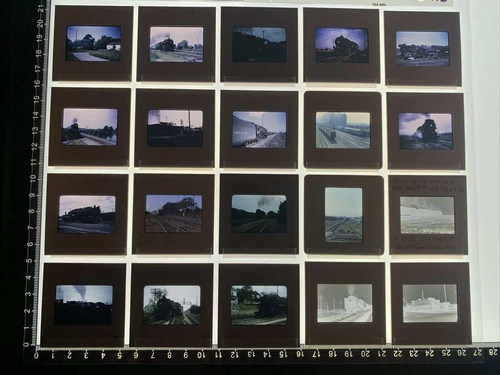 Vintage Lot 25 Trains related 2x2 35mm Original Slides 1974 T16