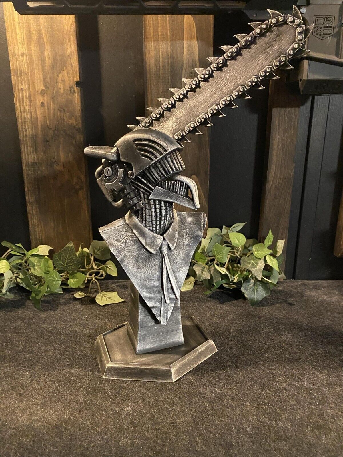 Chainsaw Man Statue 13inches Silver Finish