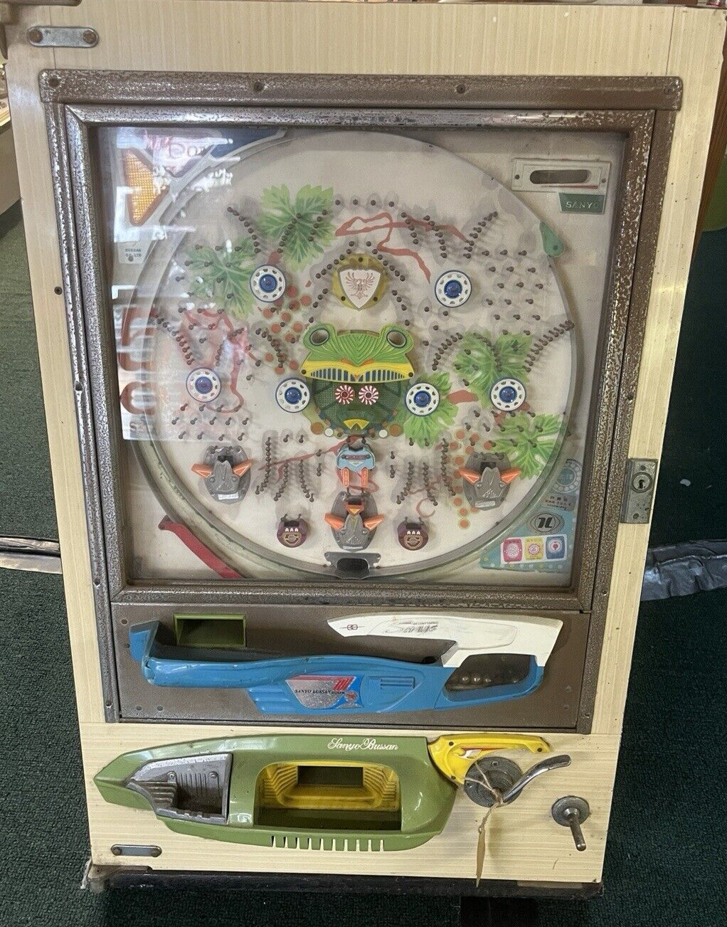 Vintage Sanyo Bussan Pinwheel Pachinko Machine Japanese Arcade Game