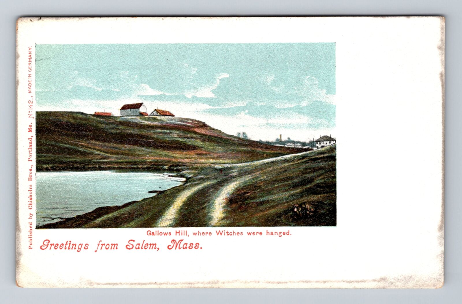 Salem MA-Massachusetts, Scenic Greetings, Gallows Hill, Antique Vintage Postcard