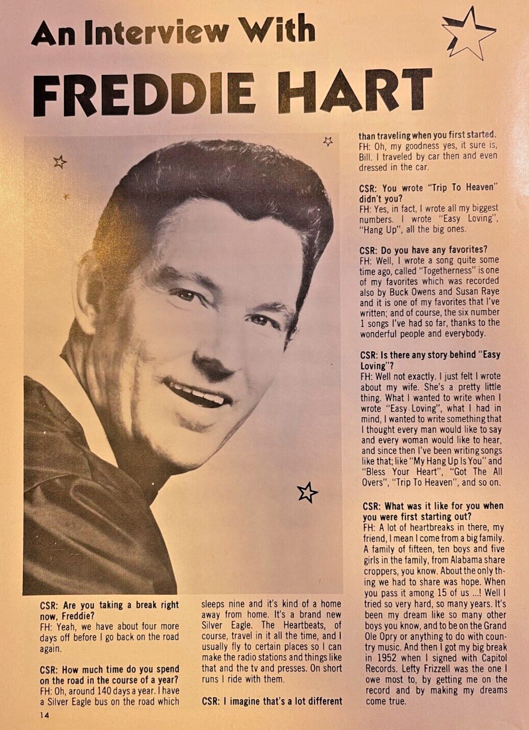 1974 Country Singer Freddie Hart
