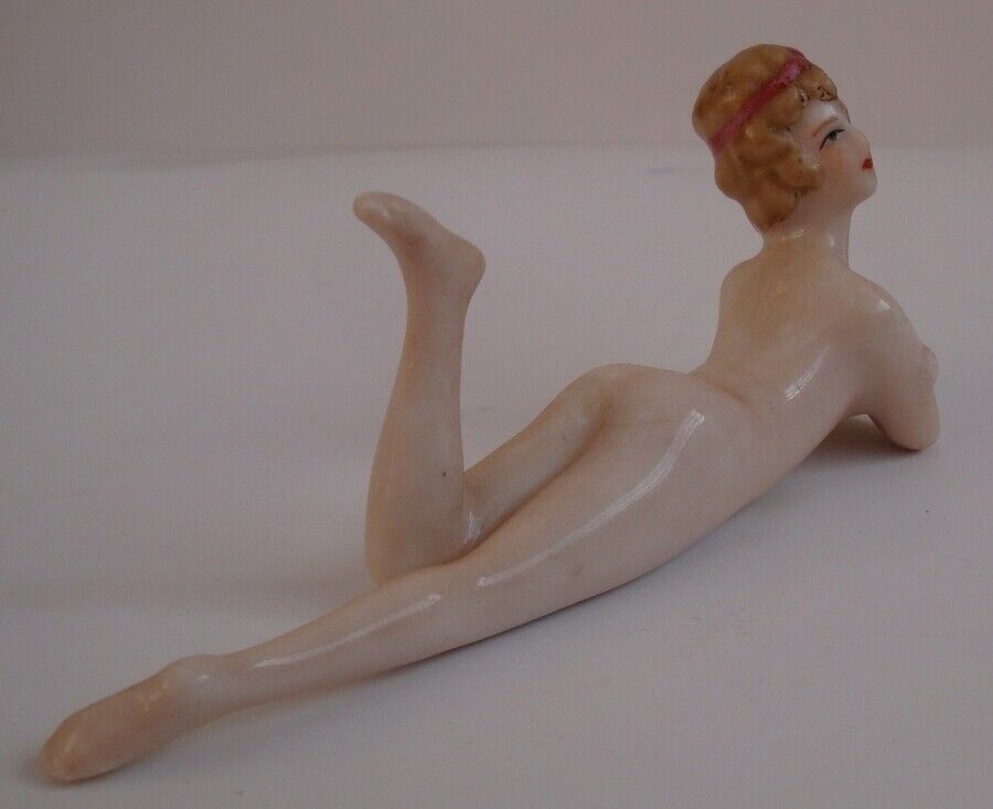 Art Deco Style Figurine Bathing Beauty Sexy Naked Art Nouveau Style Porcelain