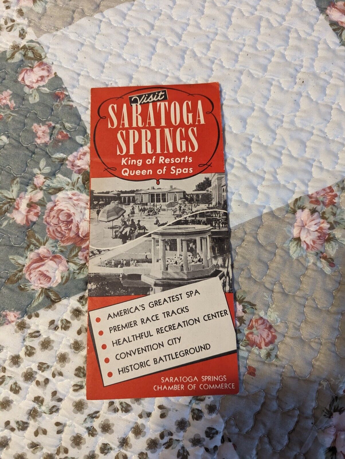 VTG  Saratoga Springs New York Visitor Map Information Vintage Travel Brochure