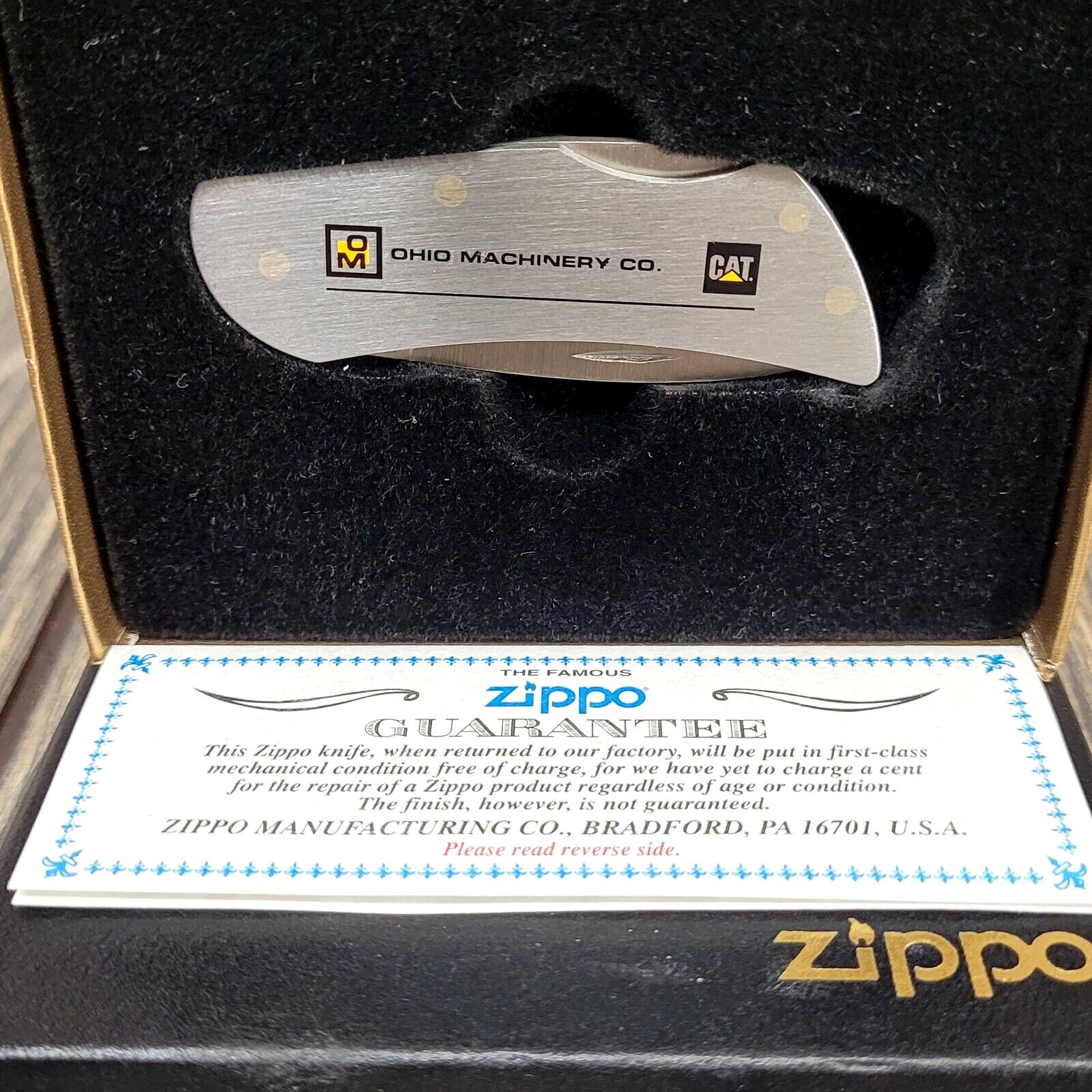 Zippo Caterpillar CAT Case Pocket Knife Stainless Ohio Machinery Vintage Unused