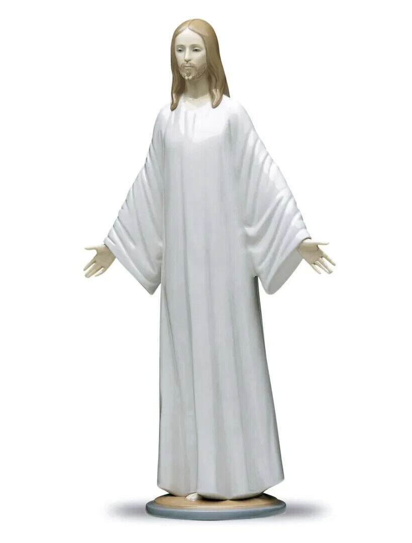 Jesus Figurine-Lladro. Glossy Porcelain Figurine of Jesus in White Tunic  #5167