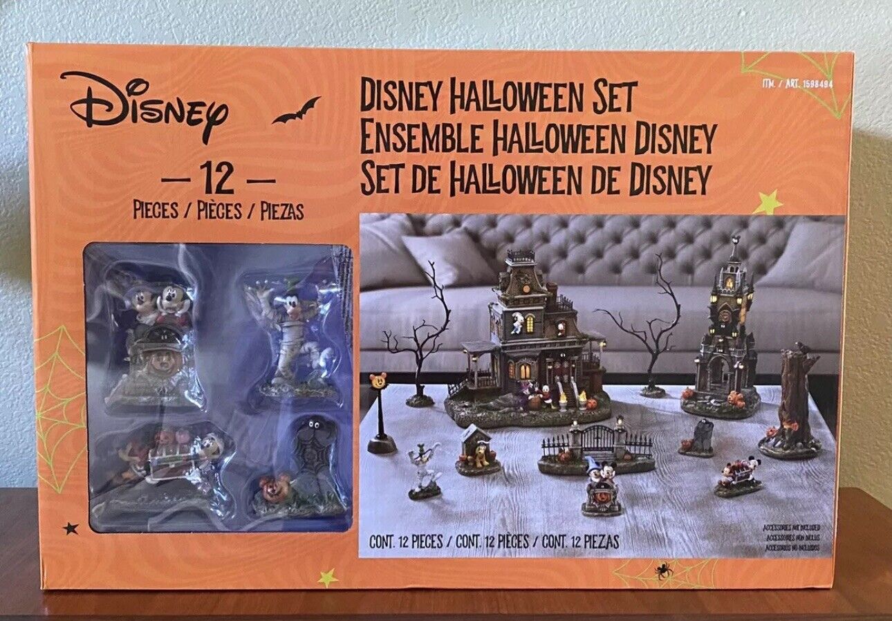 Disney Halloween Village 12 Piece Set- Factory Sealed New In Box