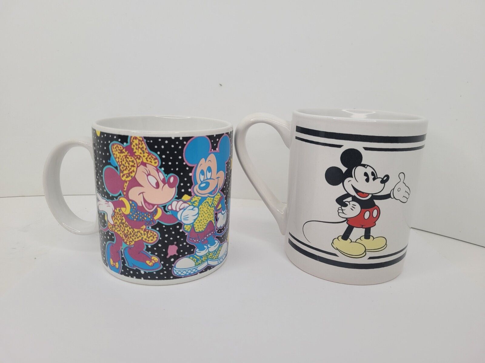 Vintage Disney Mickey & Minnie Mouse & Pals Coffee/Tea Mugs Cups Lot Of 2 