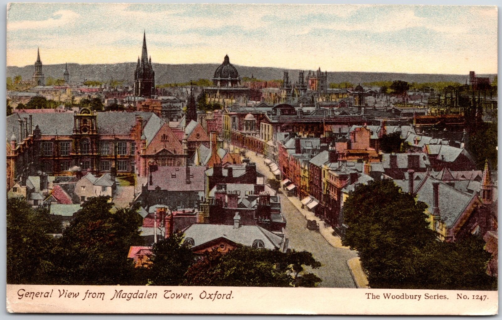 General View From Magdalen Tower Oxford - The Woodbury Series, Vintage Postcard