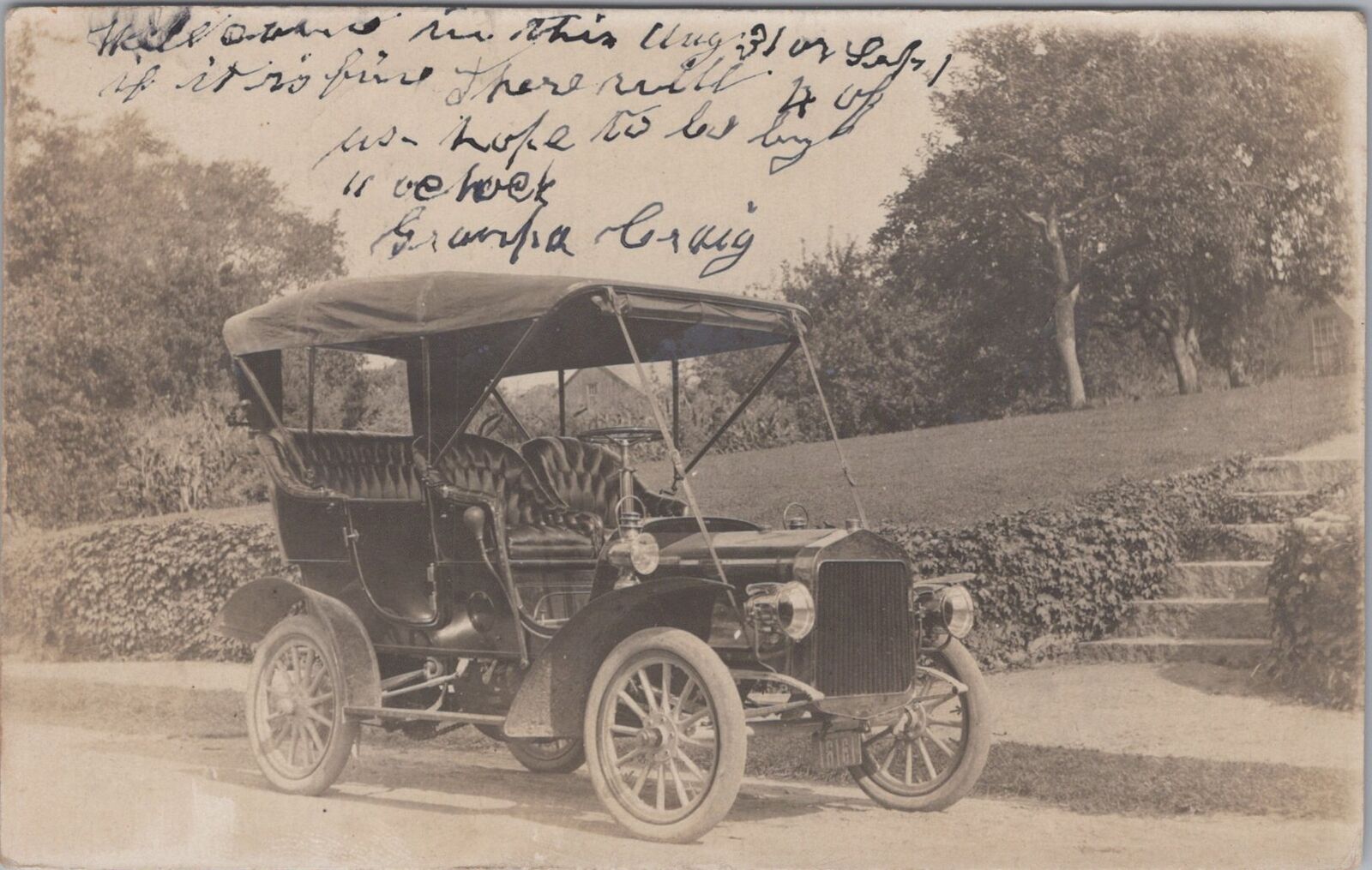Vintage Automobile F Buick Chelmsford Massachusetts 1906 RPPC Postcard