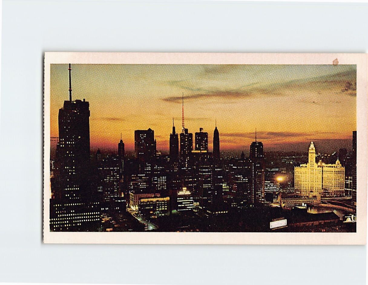 Postcard Chicago Skyline Illinois USA North America