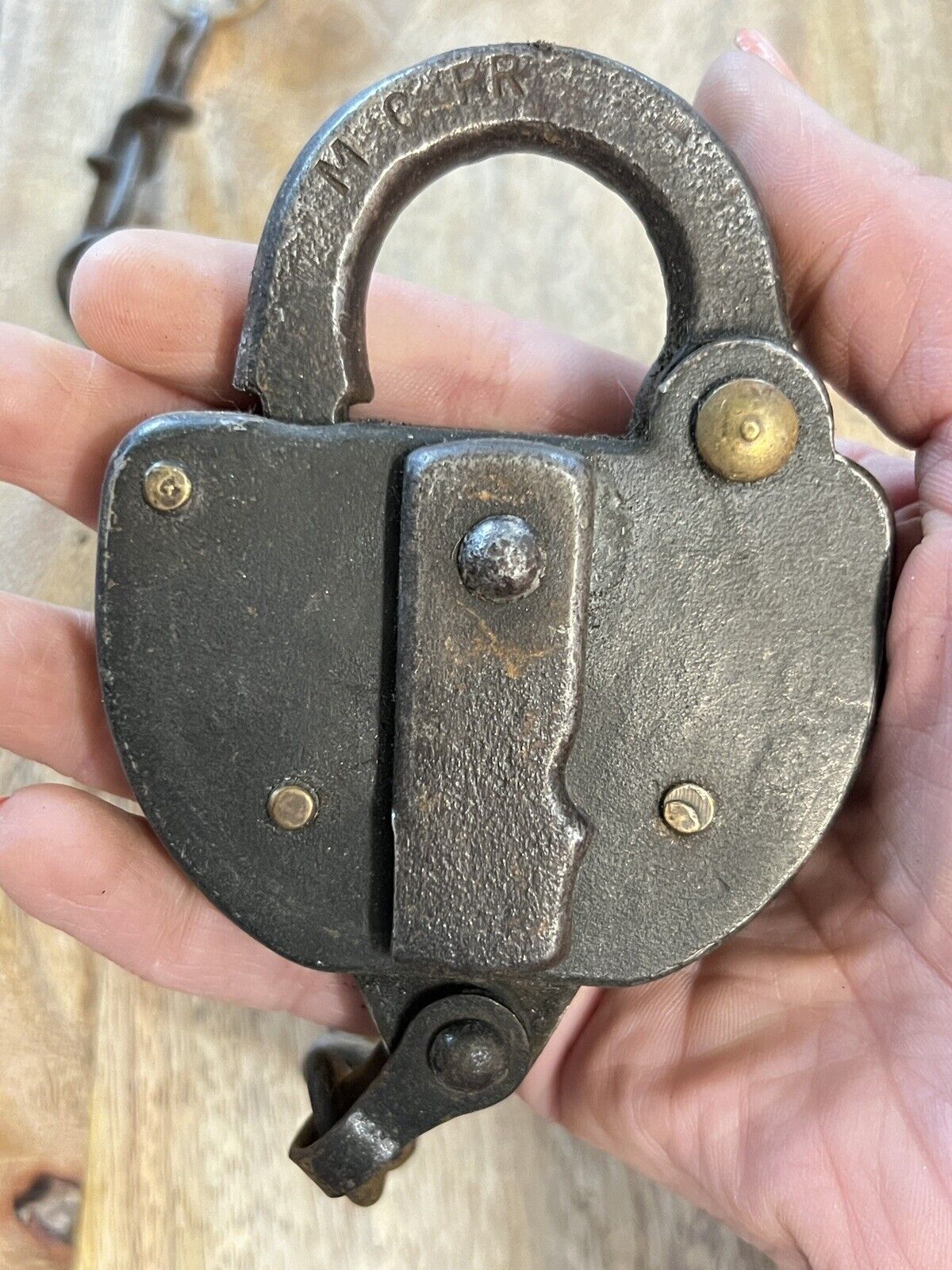 Vintage Antique Old MCRR Pat. 1912 Padlock Lock