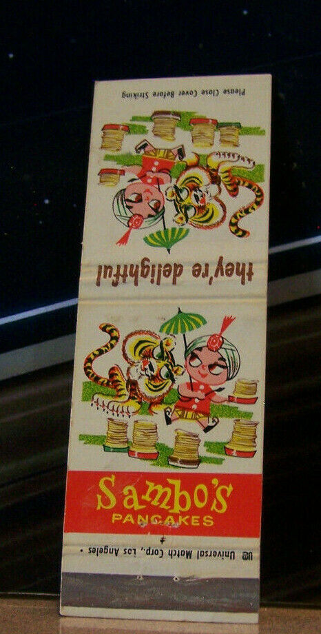 Vintage Matchbook Cover A2 Los Angeles California Sambo's Pancakes Tiger Cat