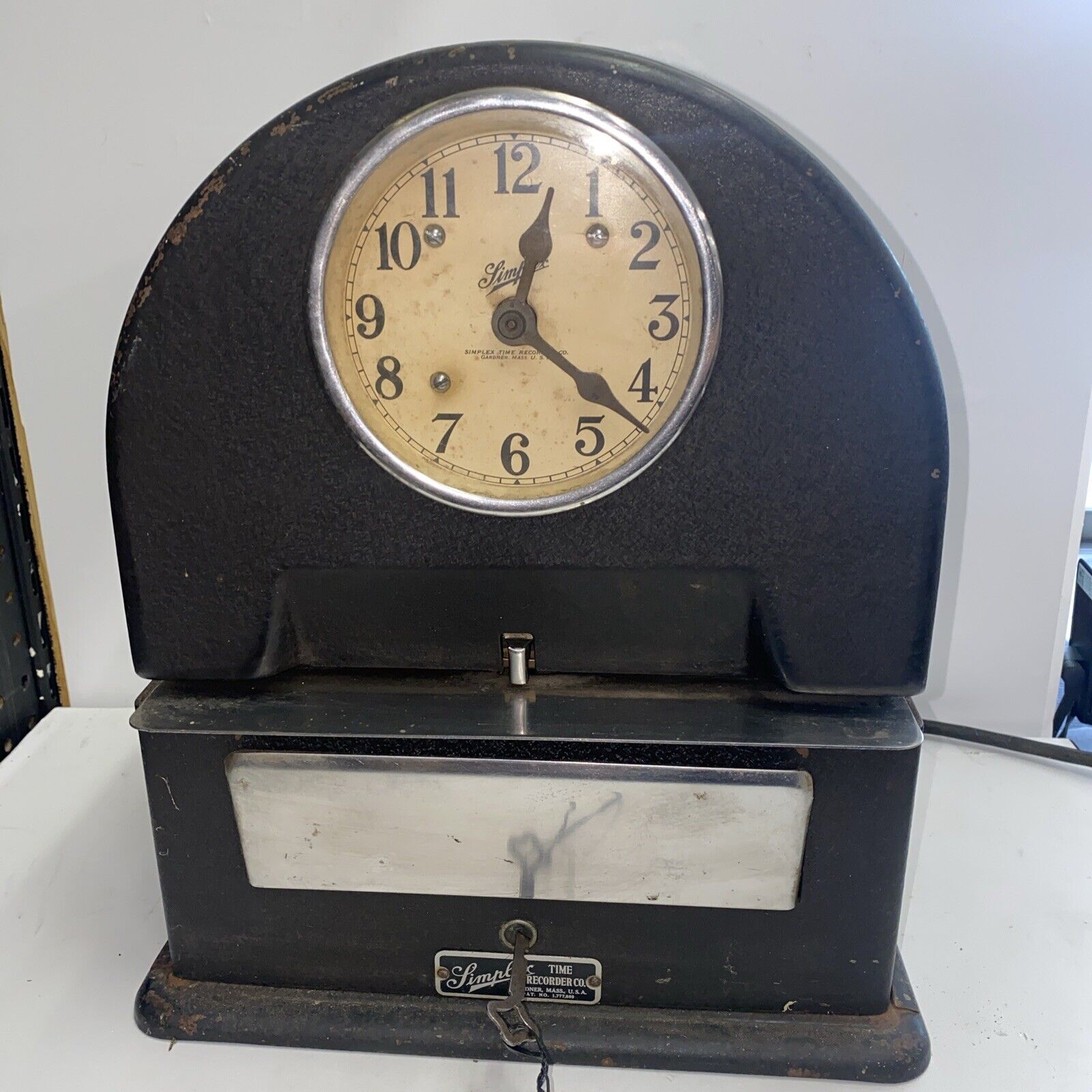 Vintage Original Simplex Time Clock stamp recorder  Working Condition