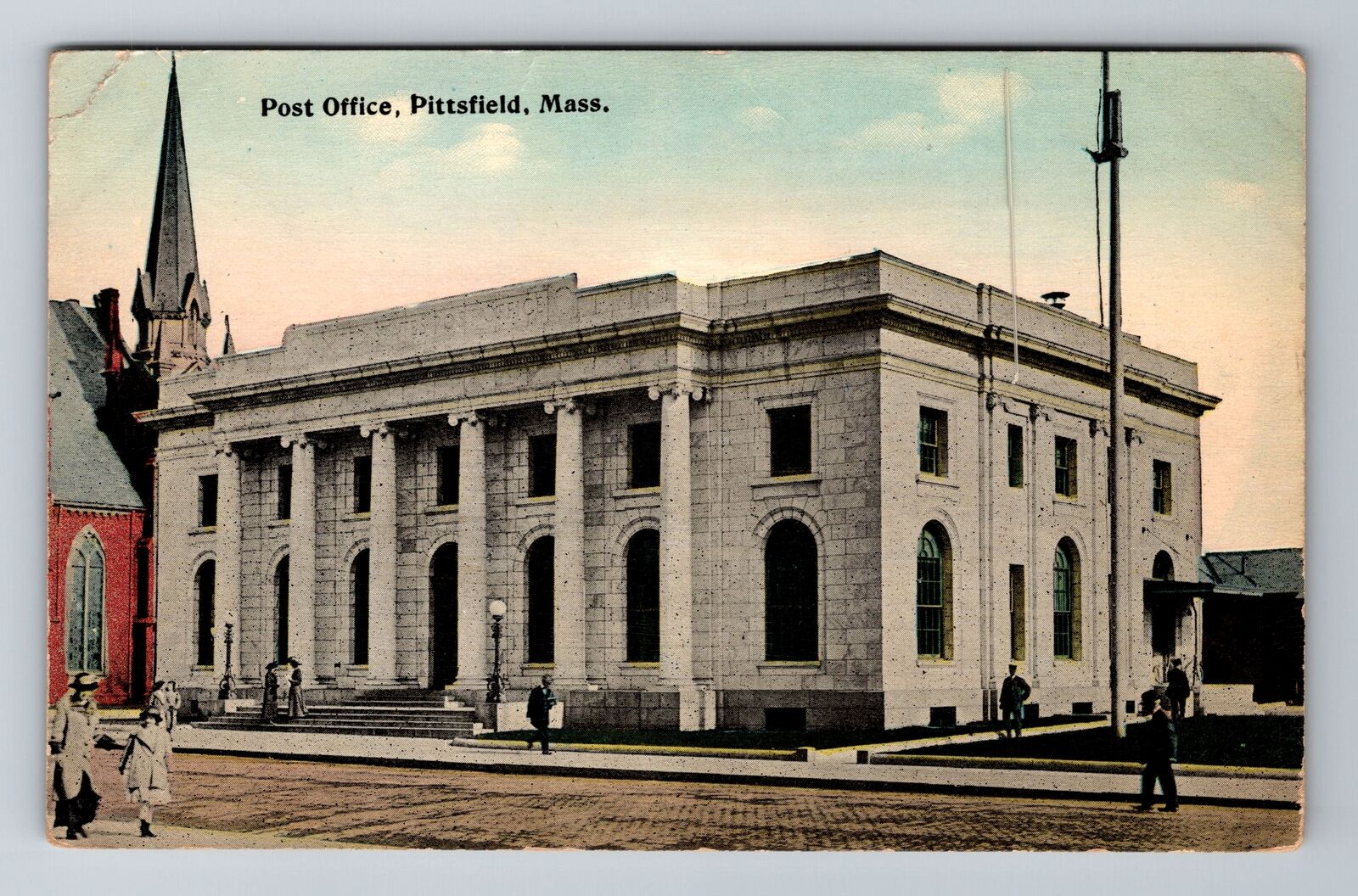 Pittsfield, MA-Massachusetts, Post Office Building Antique, Vintage Postcard
