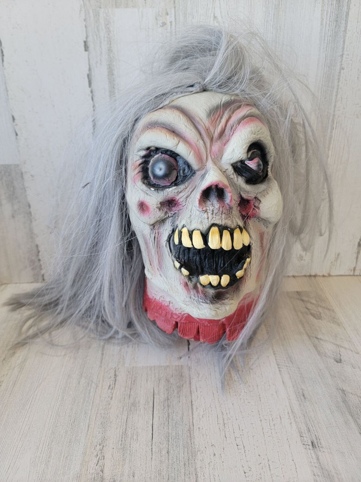 Hanging zombie life size head Grandma Halloween scary prop decor