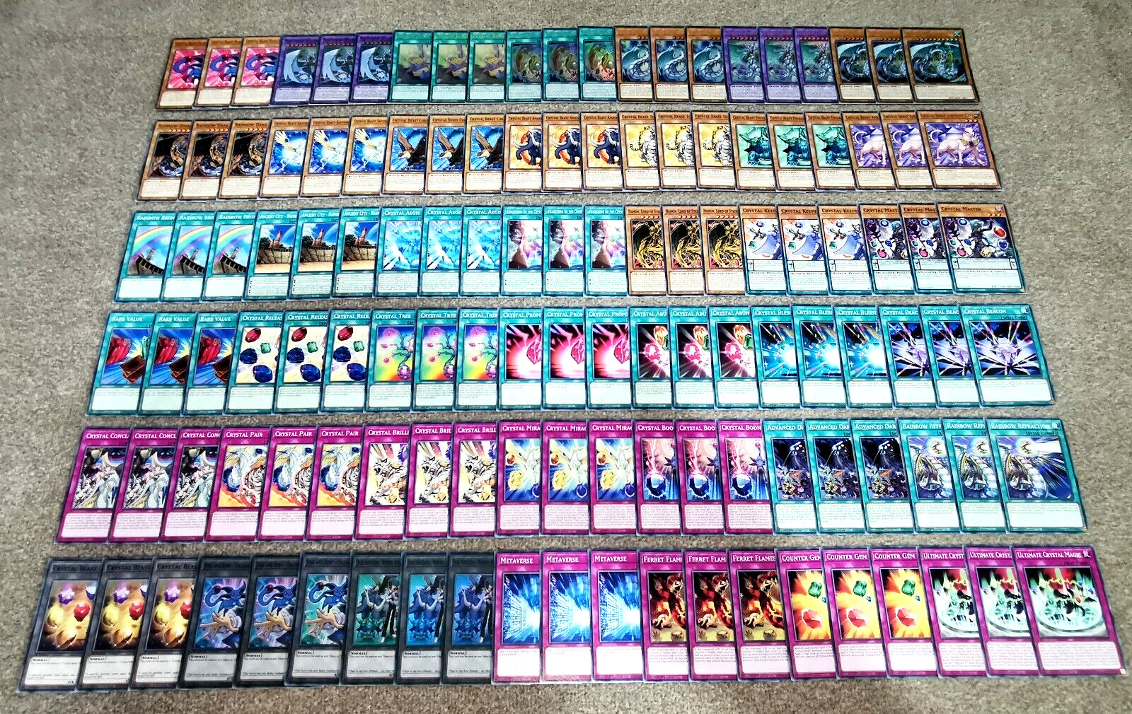 126 Card Crystal Beast Deck: Rainbow Dragon/Dark/Pegasus/Ultimate/Ruby Yu-Gi-Oh