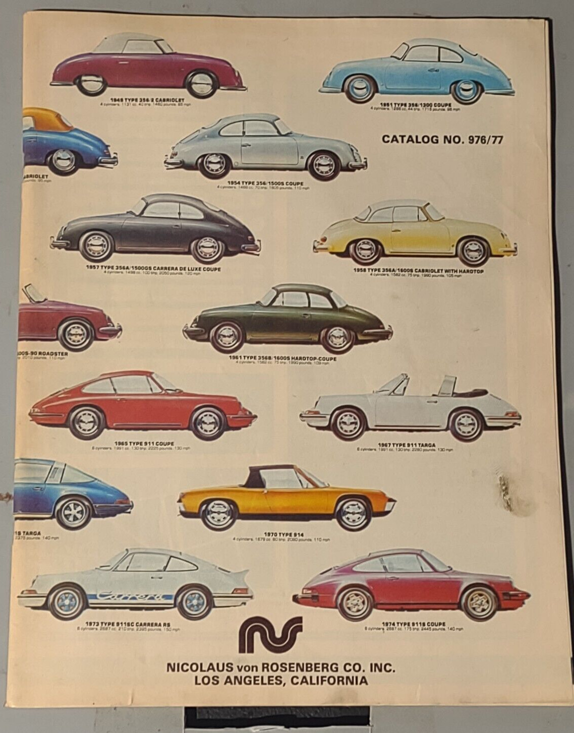 Porsche Parts Catalogs NO 976/77: RARE Vintage 1970s  Nicolaus von Rosen 72224