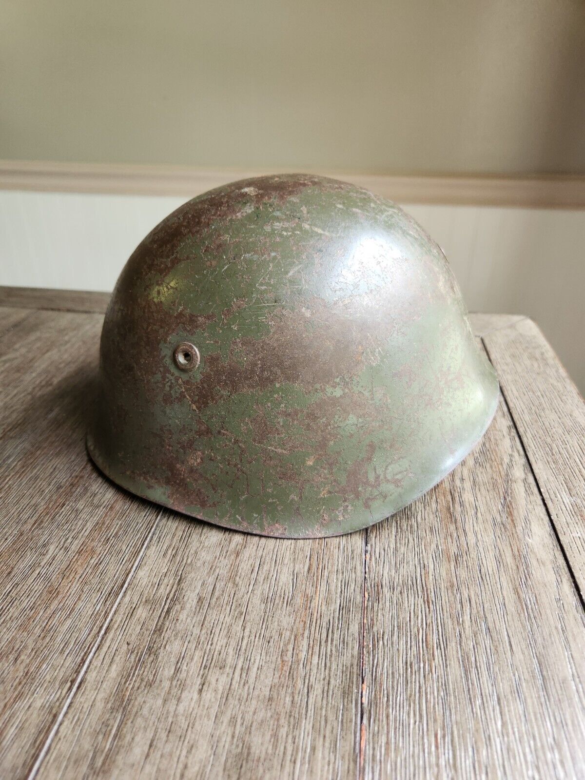 Vintage Military Metal Helmet Army Green 