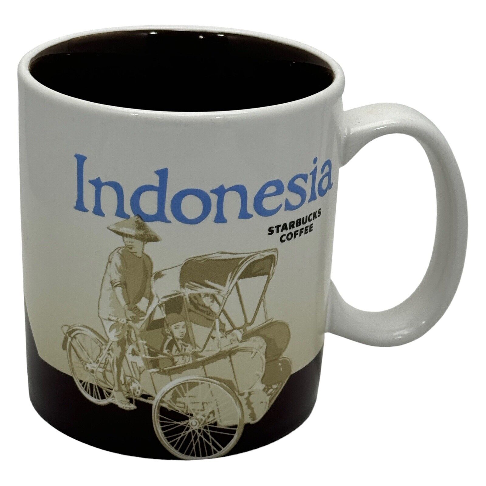 Starbucks Coffee Mug INDONESIA Global Icon Collector Series 16oz Brown 2017 VGC