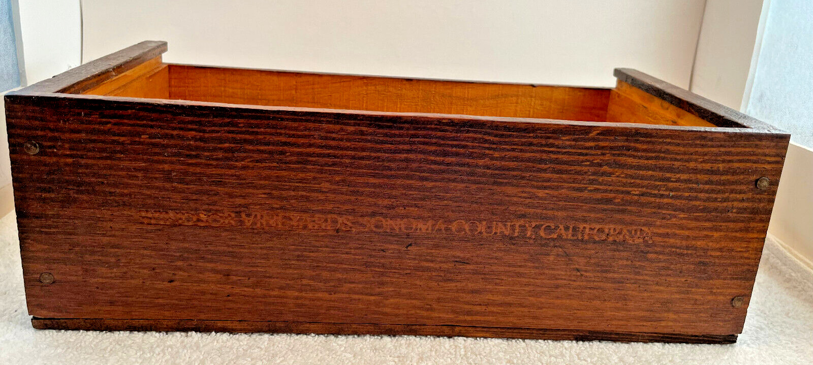 VTG Windsor Vineyards Sonoma CA Wood Wine Box No Lid
