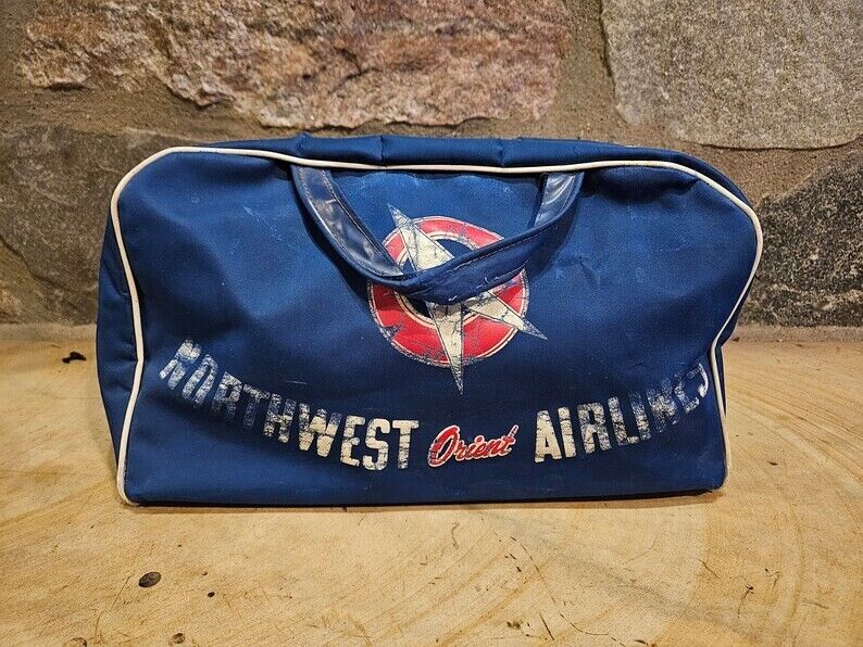 Northwest Orient Airlines Cabin Hand Bag with Handles - Vintage
