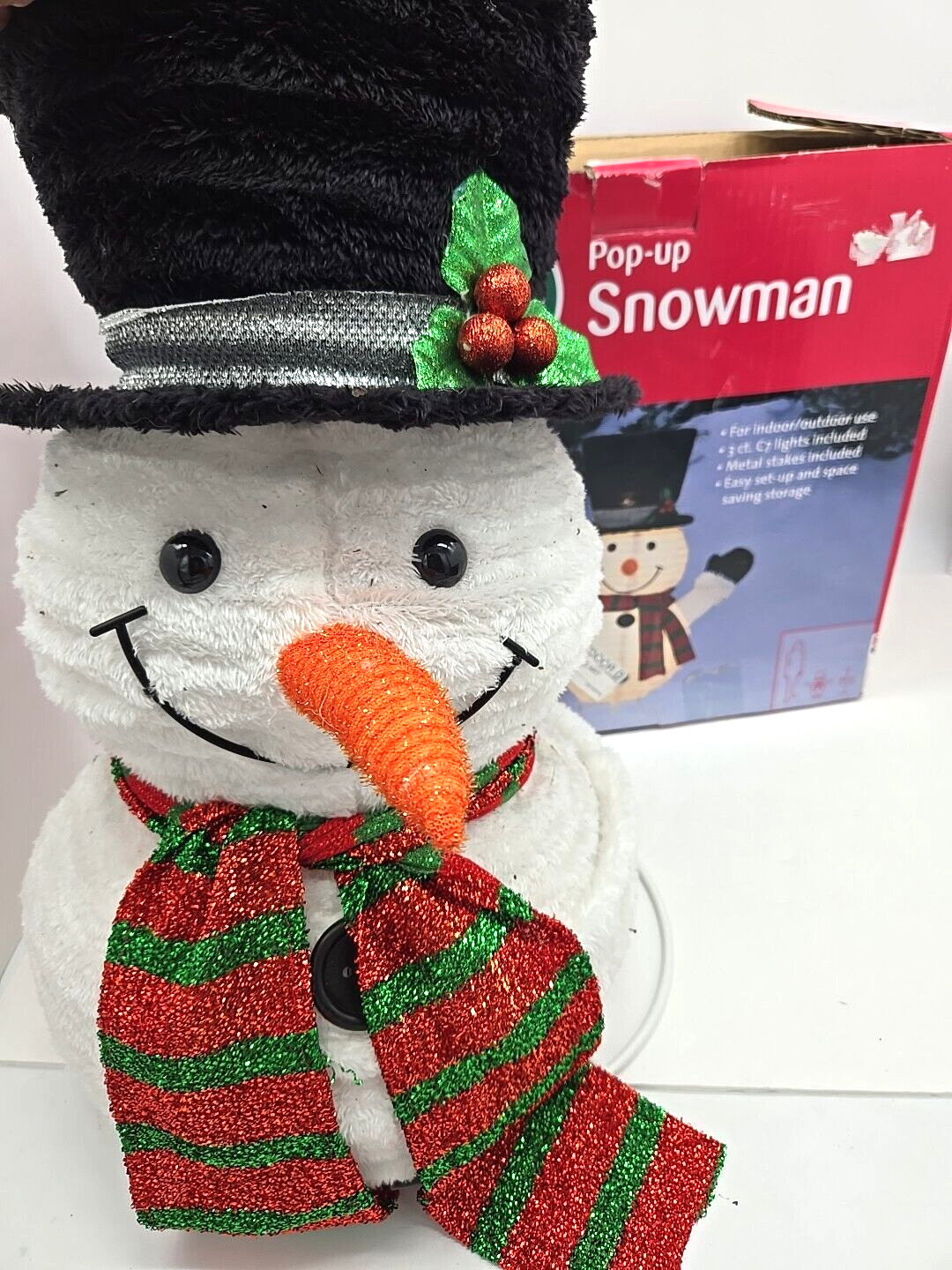 Winter Wonder Lane Lighted Pop Up Snowman Christmas Decor 28\