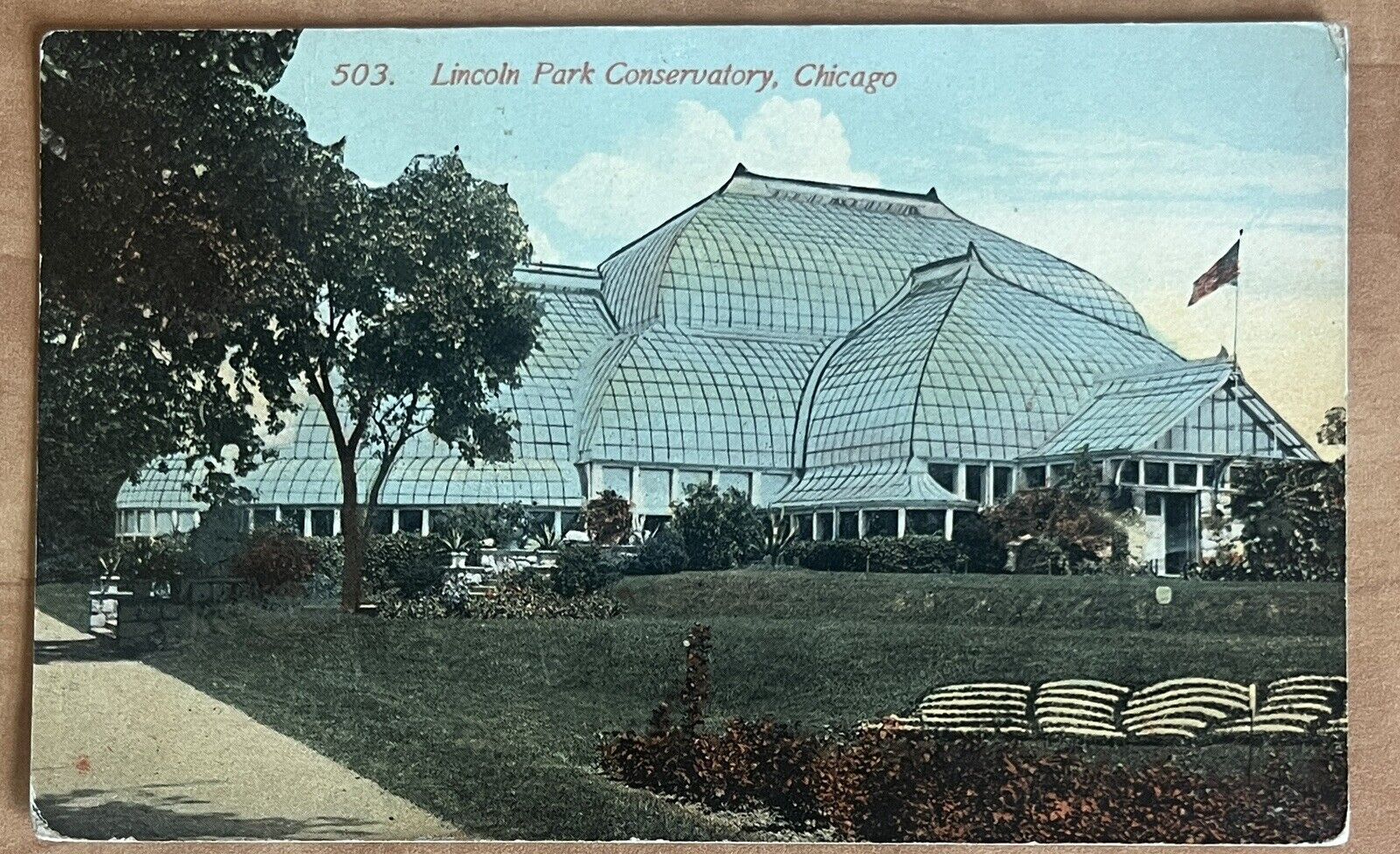 1914 Lincoln Park Conservatory Antique Postcard CHICAGO Illinois