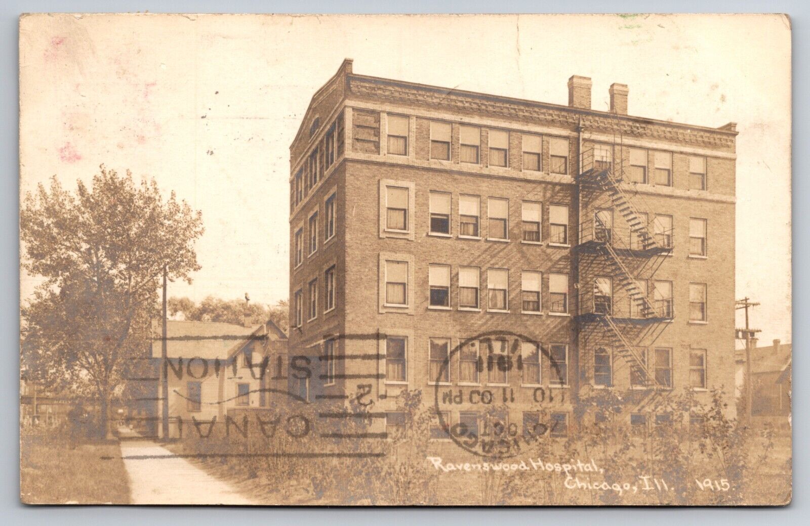 Ravenswood Hospital Chicago Illinois IL 1911 Real Photo RPPC