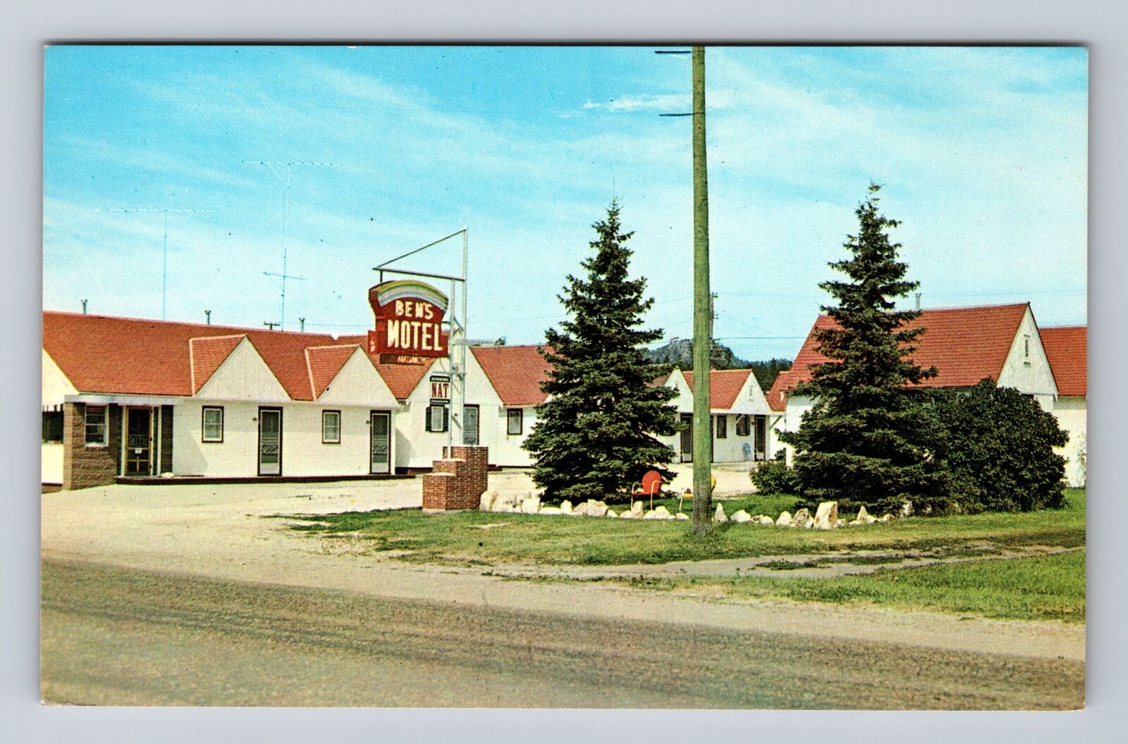 Custer SD-South Dakota, Ben's Motel, Advertising, Antique Vintage Postcard