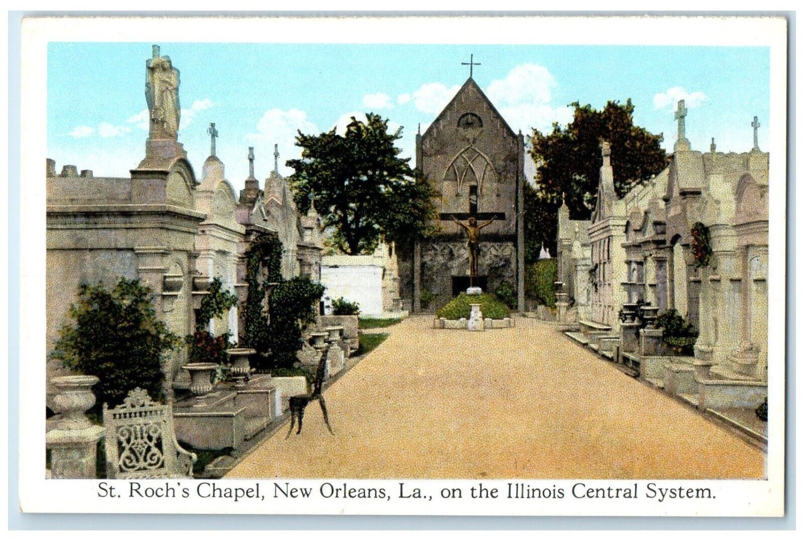 c1920 St. Roch's Chapel New Orleans Louisiana Central System LA Vintage Postcard