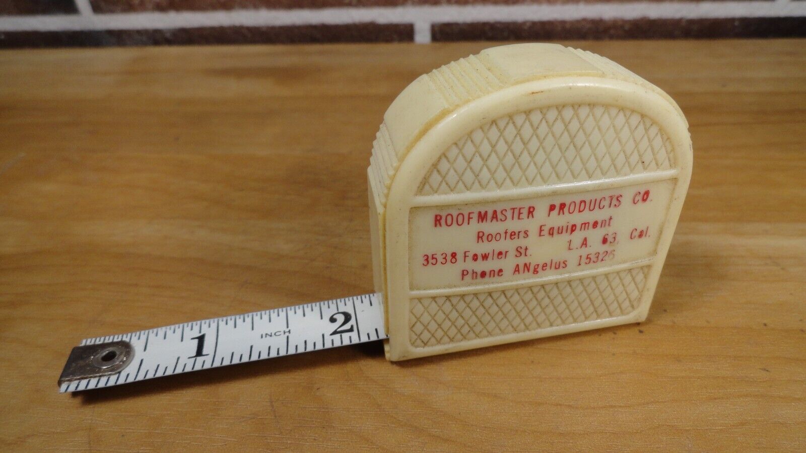 Vintage Advertising Tape Measure Roofmaster Products Co. Los Angeles Ca.