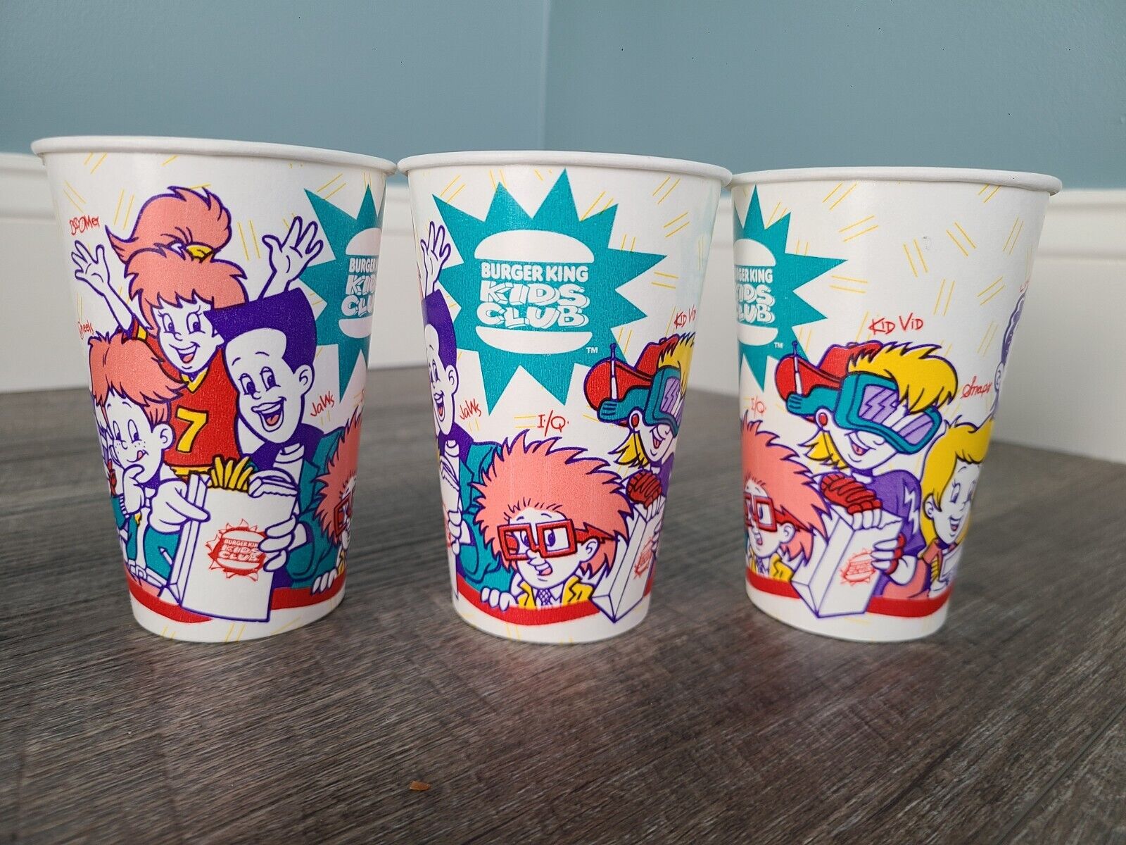 1990\'s Burger King Kids Club Paper Cups 12oz Vintage Nostalgia Old NOS Toy Mug