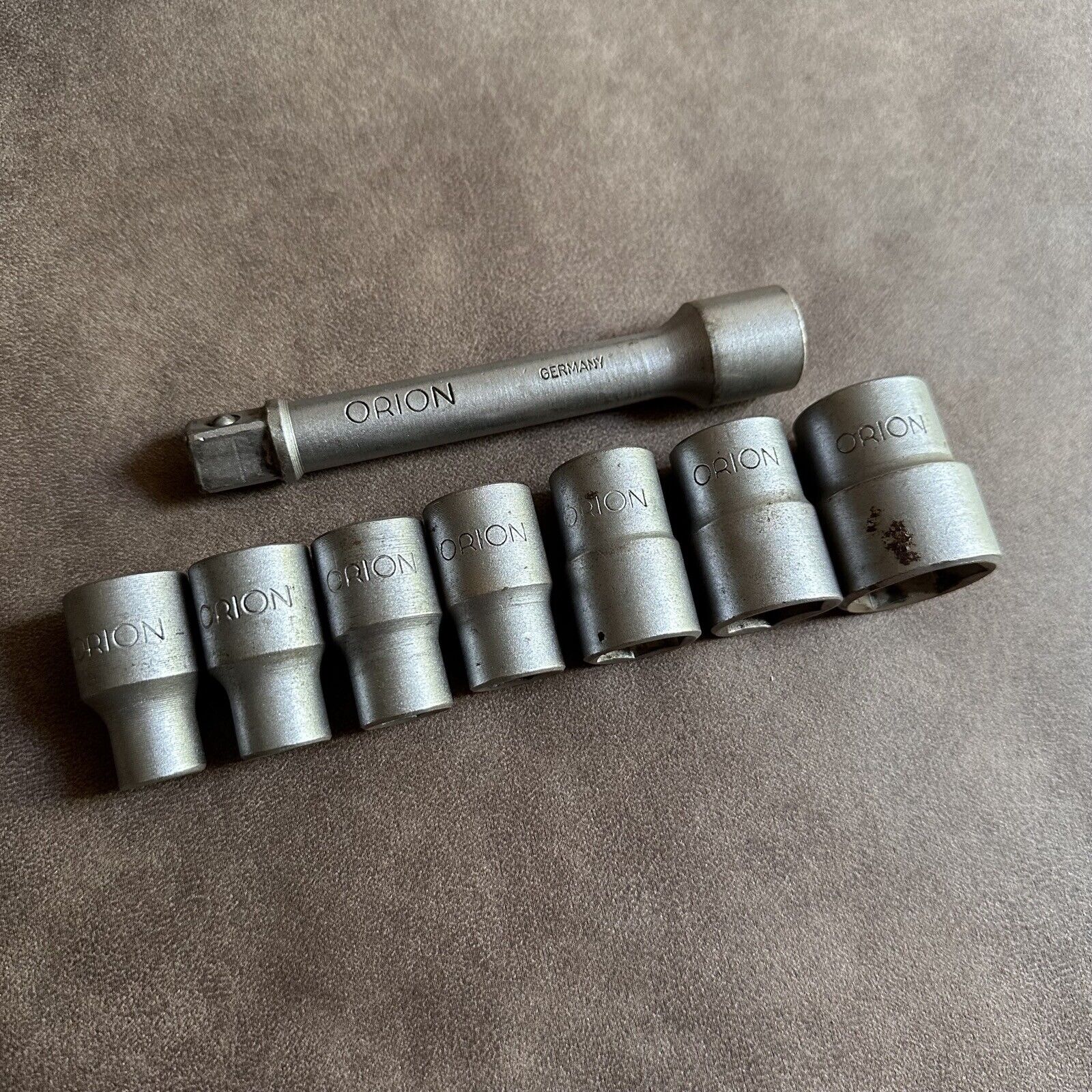 7x VINTAGE ORION METRIC HEX 6 POINT SOCKETS & 5