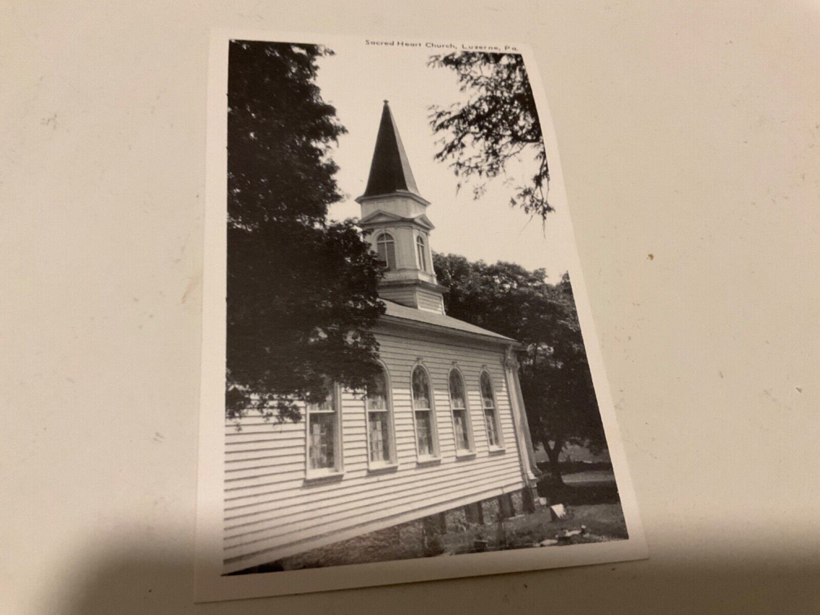 Real Photo Postcard Post Card Sacred Heart Church Luzerne PA