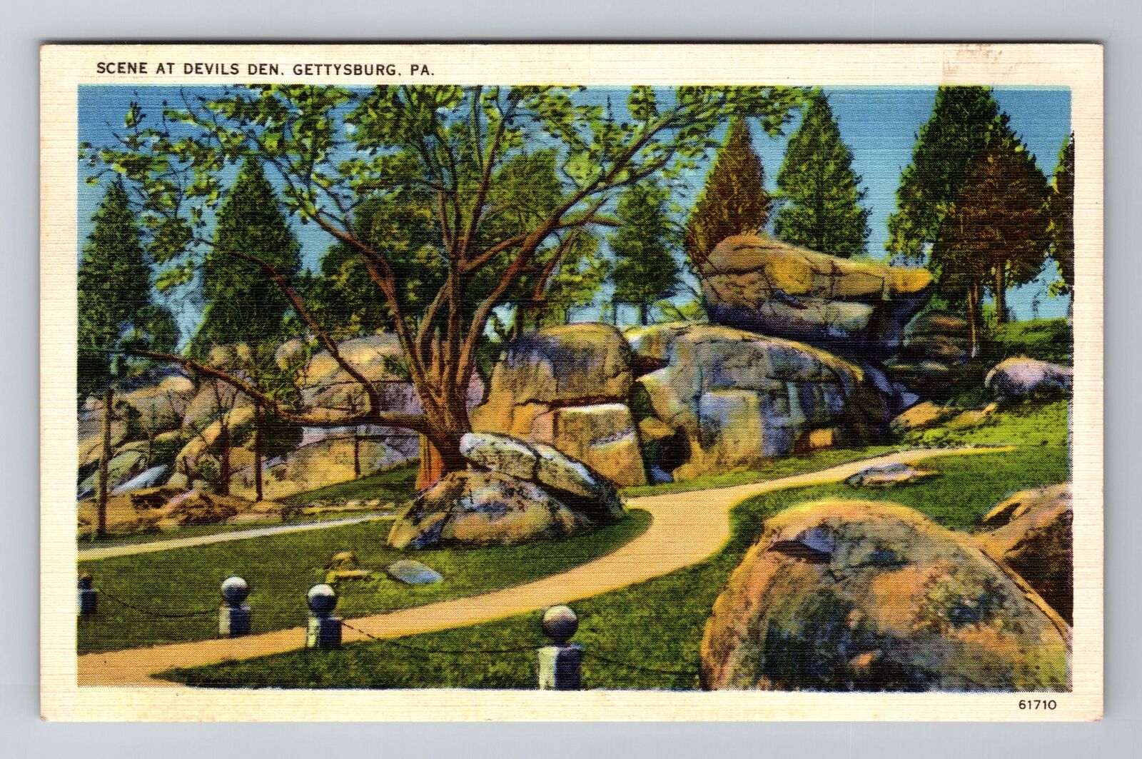 Gettysburg PA-Pennsylvania Scene At Devils Den, Vintage Postcard
