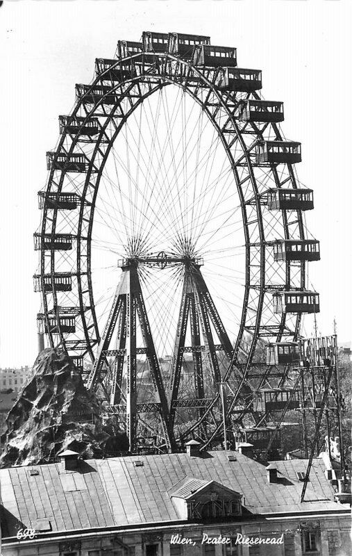 Amusement Giant Ferris Wheel RPPC Photo Postcard Wein Vienna Australia 11954