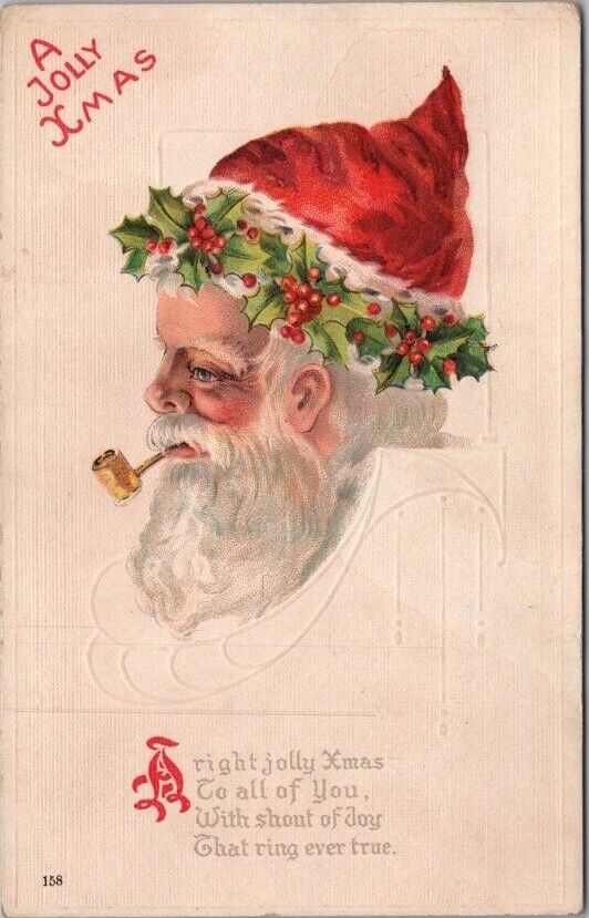 Vintage 1910s CHRISTMAS Embossed Greetings Postcard 
