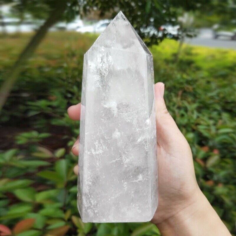 1pcs 1000g Natural Rock White Quartz Obelisk Crystal Wand Point Healing
