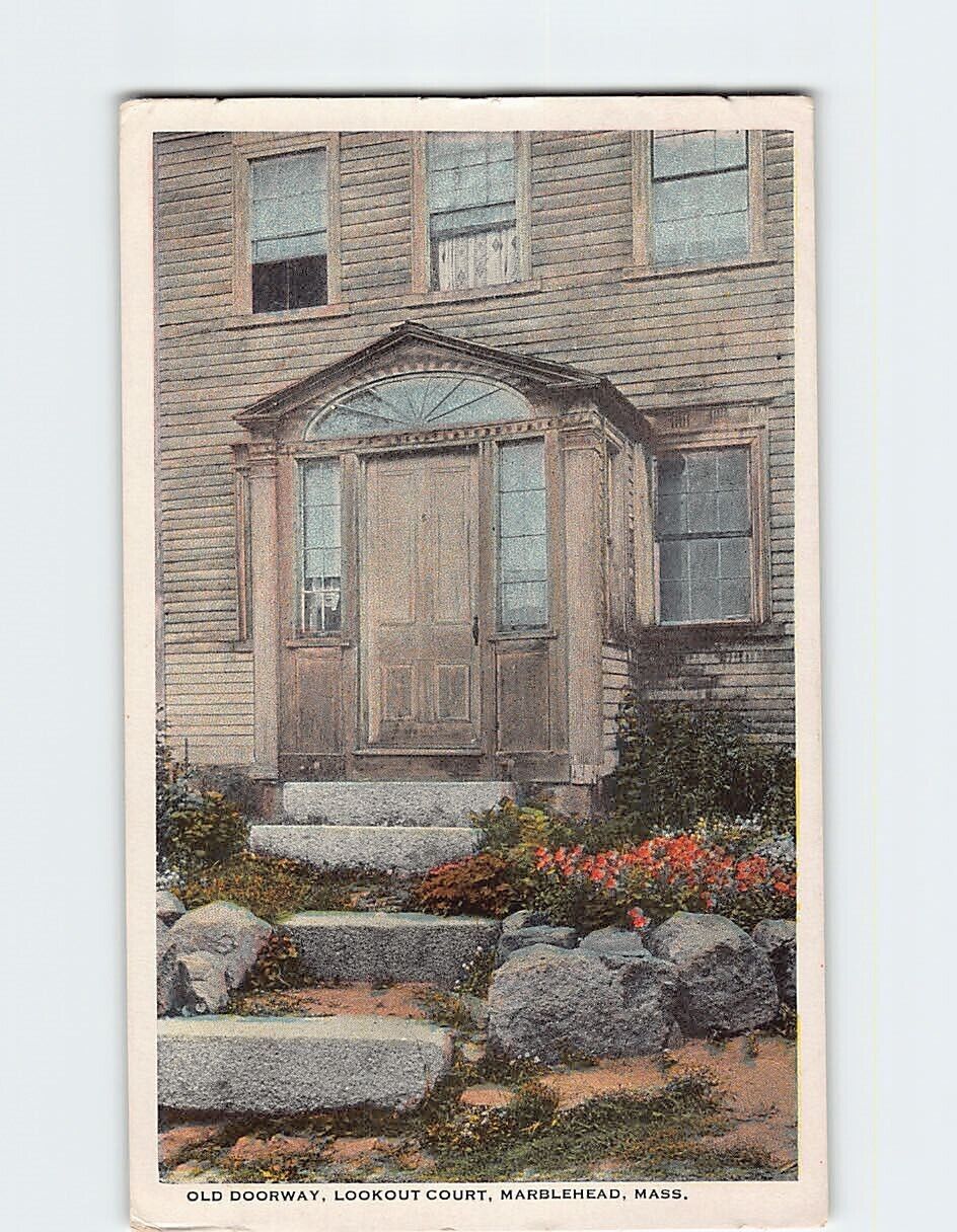 Postcard Old Doorway Lookout Court Marblehead Massachusetts USA
