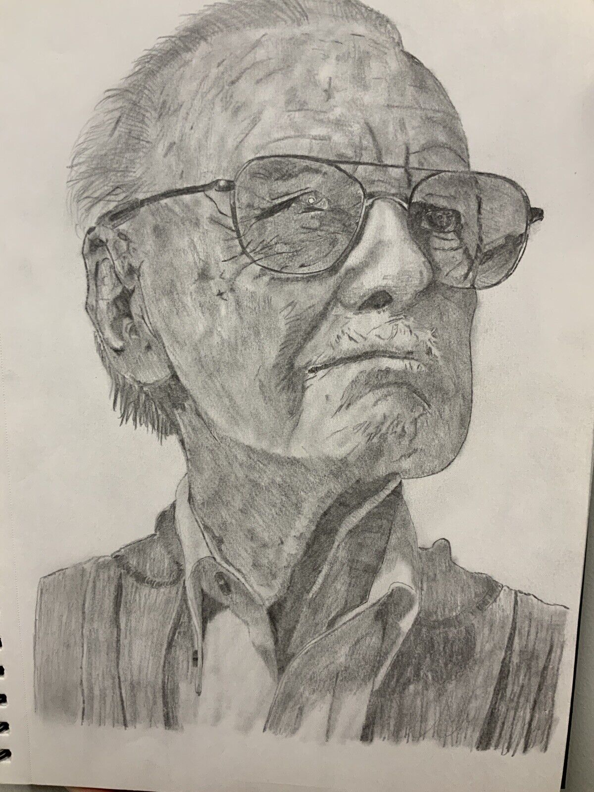 Framed Charcoal Pencil Art Drawing Stan Lee 8 X 10