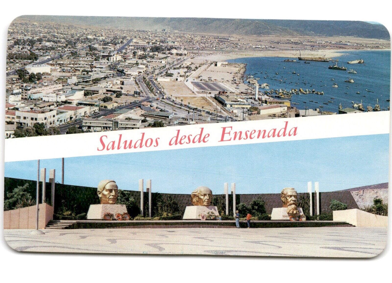 Vintage Ensenada Mexico Chrome Postcard Saludos desde Ensenada TARJETA POSTAL