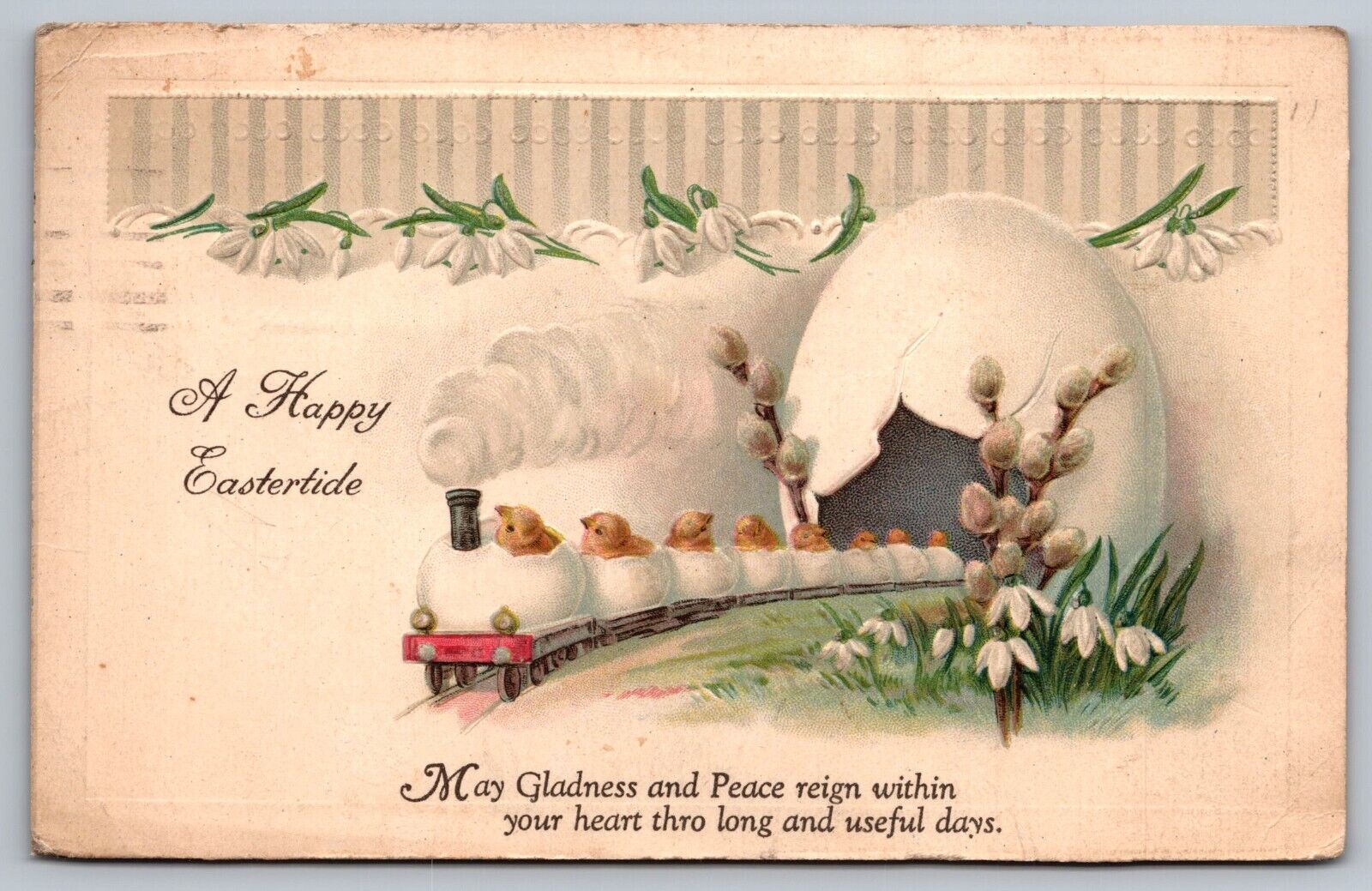 A Happy Eastertide c1922 Antique Embossed Postcard
