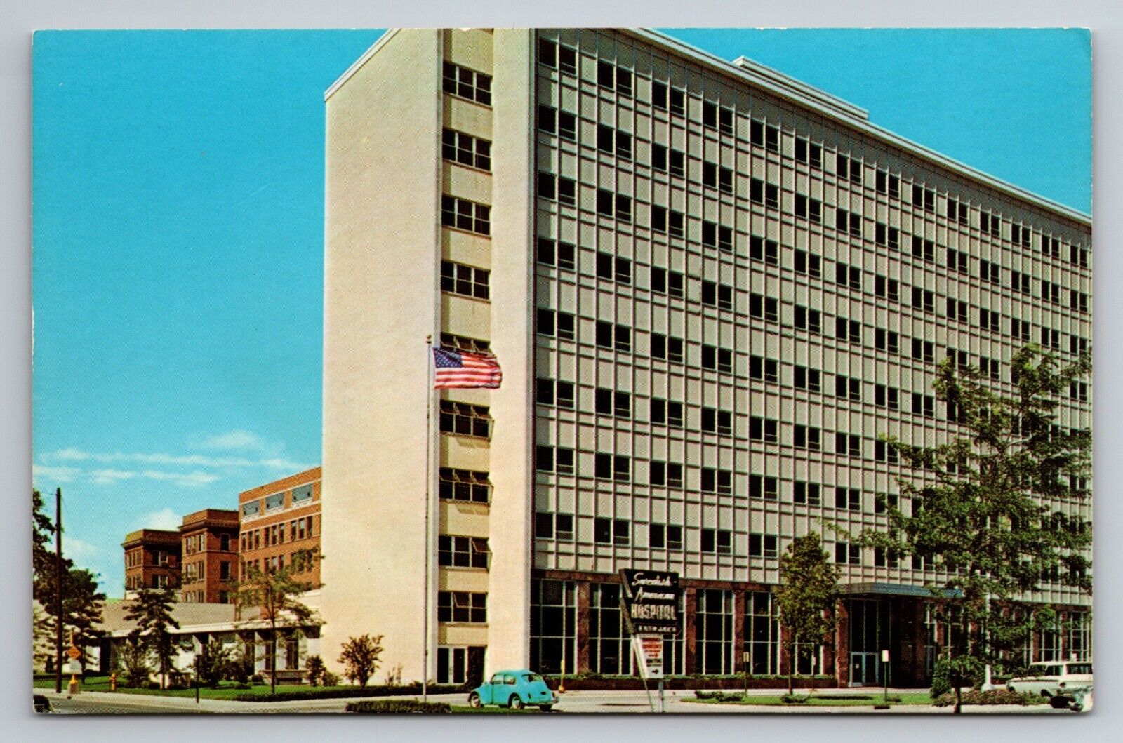 Swedish-American Hospital Rockford Illinois Vintage Unposted Postcard