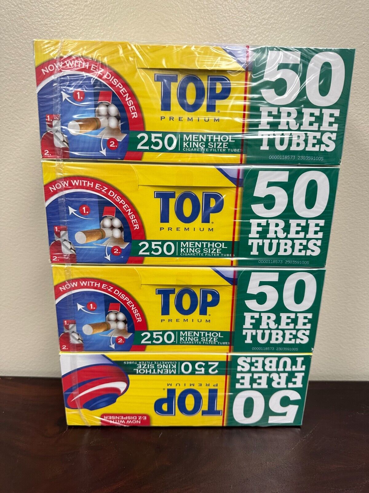 TOP Premium Filter MENTHOL KING Size~ Tubes Cigarette Tube RYO (4 BOXES)