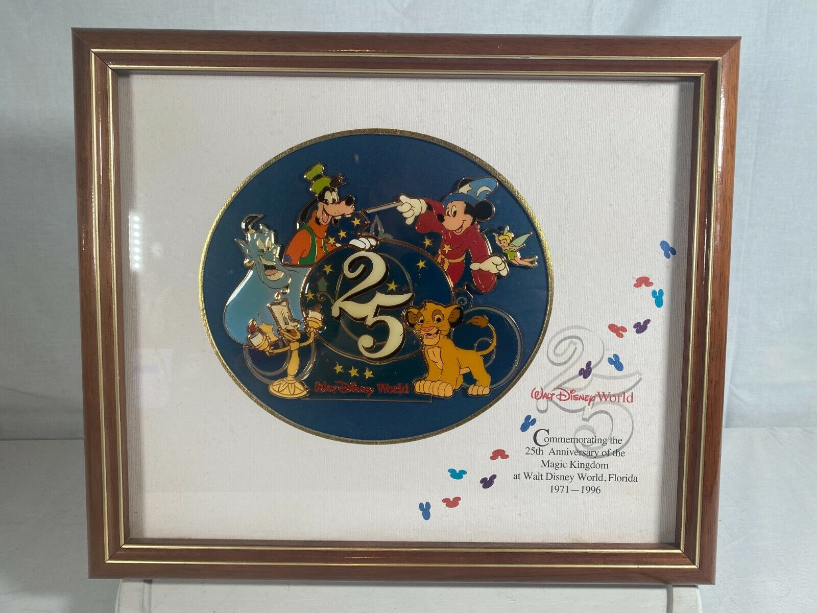 Vintage Walt Disney World 25th anniversary of Magic Kingdom Pin Set 1971-1996