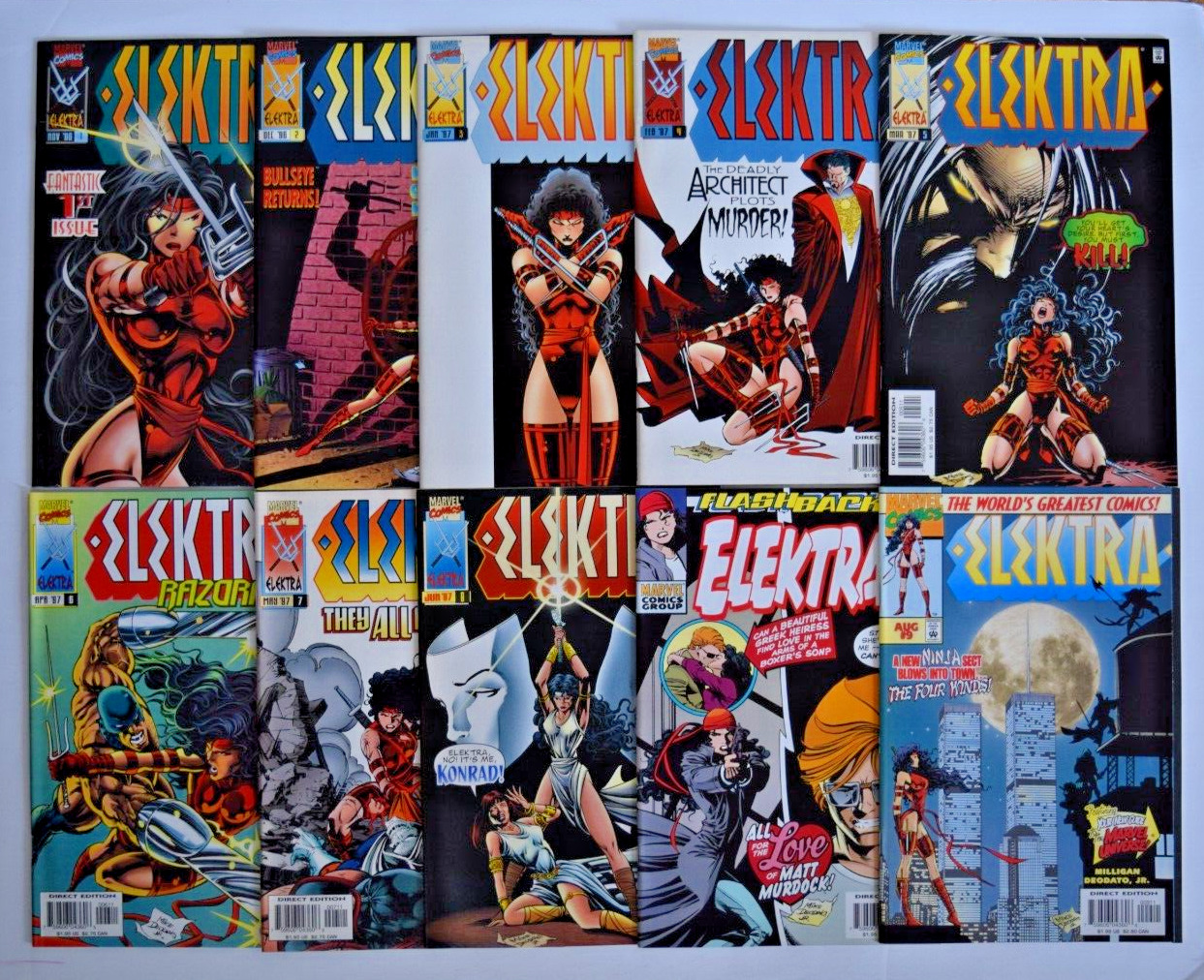 ELEKTRA (1996) 20 ISSUE COMPLETE SET #1-19 & FLASHBACK -1 MARVEL COMICS