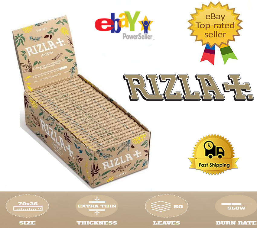 CARTINE Rizla NATURA Organic Extra Thin Rolling Papers 2x 50 Libretti 2 x Box